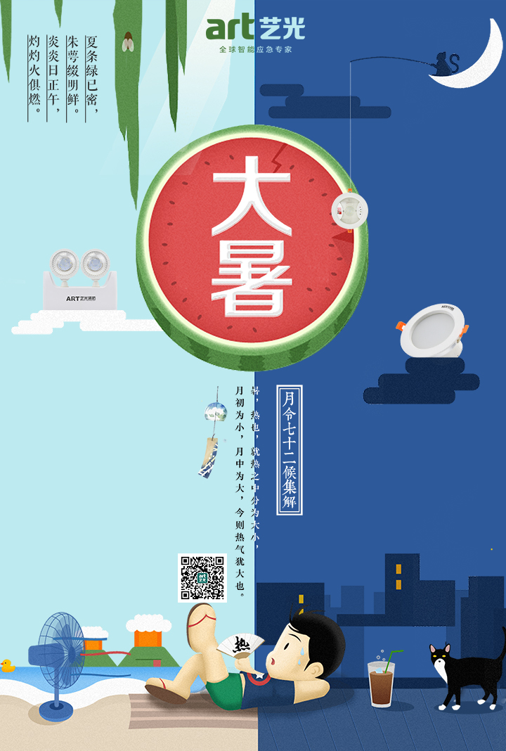大暑，大暑，熱氣尤大也